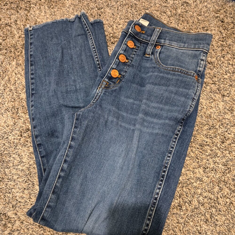 J. Crew Women's Straight Leg Jeans in Medium Blue Denim